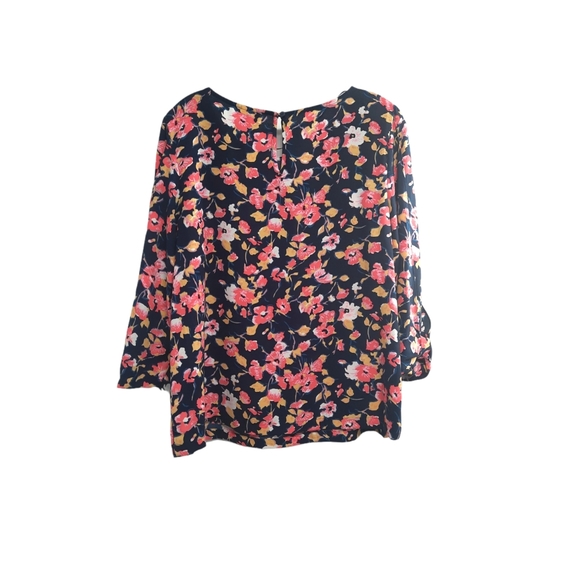 NWT LC Lauren Conrad Bow-Sleeve Crepe Top Women's - Picture 2 of 6